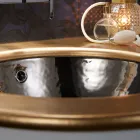 Ingebouwde wastafel in Fire Clay met 3 afwerkingen Made in Italy - Erioli Viadurini