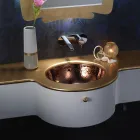 Ingebouwde wastafel in Fire Clay met 3 afwerkingen Made in Italy - Erioli Viadurini