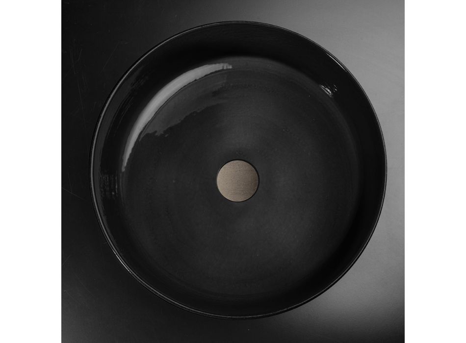 Luxe zwarte wastafel in gekleurde klei gemaakt in Italië - Tatiana Viadurini