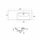 Modern recht aanrecht verzonken wastafel in keramische Maida Viadurini