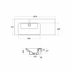 Modern links en verzonken bassin in Ceramica Maida Viadurini