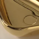 Moderne wastafel op aanrecht in goudkeramiek gemaakt in Sofia, Italië Viadurini