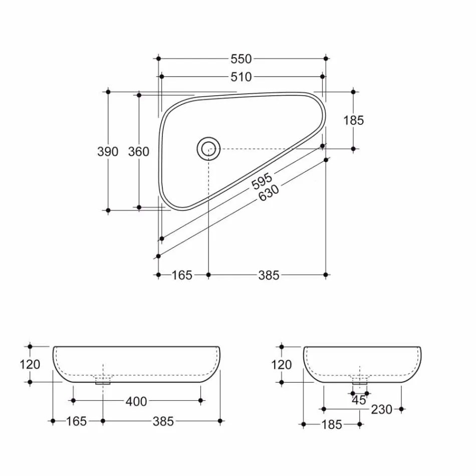 Moderne aanrecht wasbak in goud keramiek gemaakt in Sofia, Italië Viadurini
