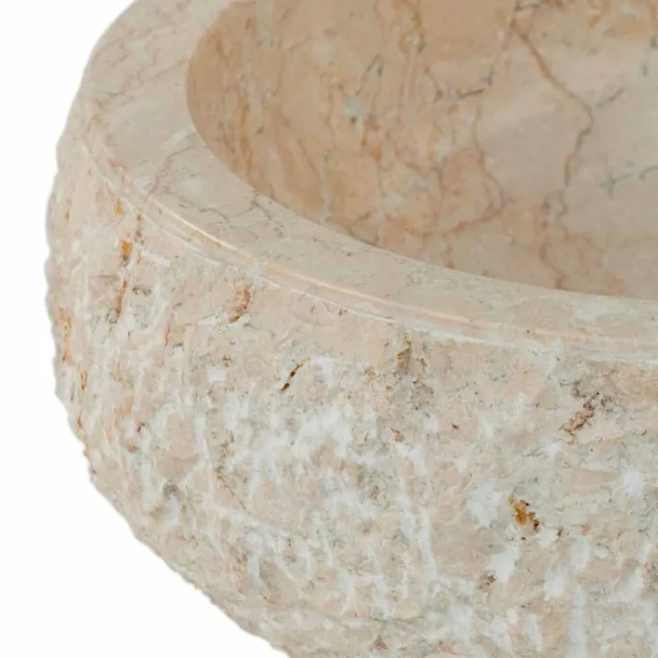 Moderne aanrechtwastafel in witte natuursteen Lola, uniek stuk Viadurini