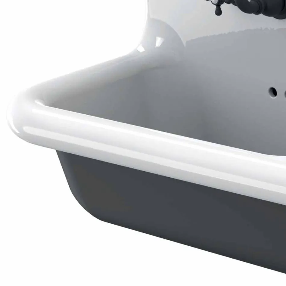 Modern wastafel dubbele wand tank in keramische vormgeving Jack Viadurini