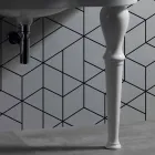 Moderne wandwastafel met of zonder poten, L90 cm in Avise Ceramic Viadurini