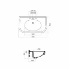 Moderne wandwastafel met of zonder poten, L90 cm in Avise Ceramic Viadurini