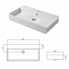 Wastafel met enkele opening voor ondersteuning of wand in Coliviata Colivi Ceramic Viadurini