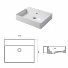 Wastafel met enkele opening voor ondersteuning of wand in Coliviata Colivi Ceramic Viadurini