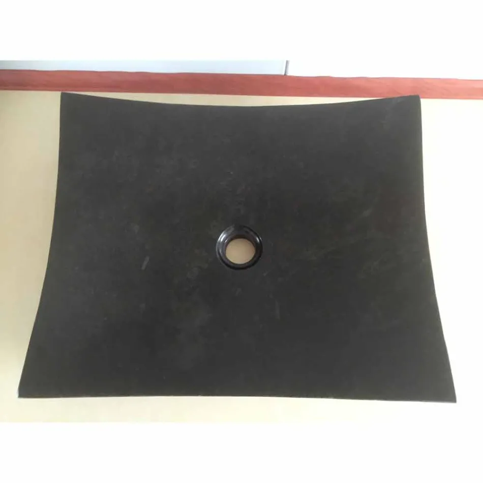 Zwarte wasbak in natuursteen Love, uniek stuk Viadurini