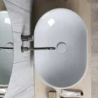 Ovale wastafel in glanzend gekleurd keramiek Made in Italy - Nelly Viadurini