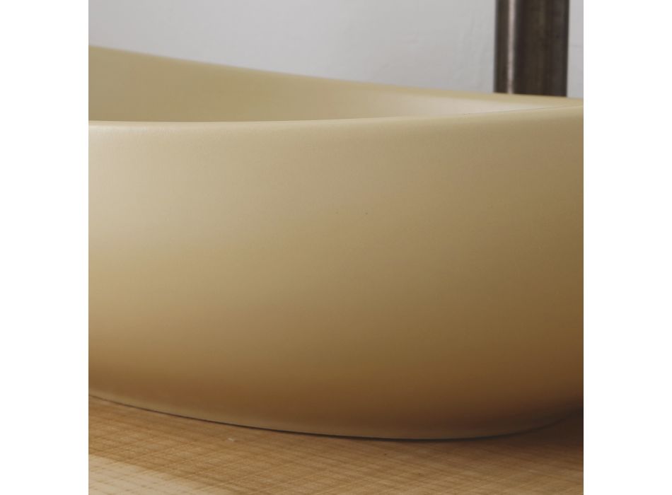 Ovale wastafel in glanzend keramiek Made in Italy - Jumper Viadurini