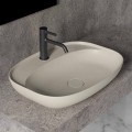 Ovale aanrecht wastafel voor badkamerontwerp in keramiek Made in Italy - Omarance