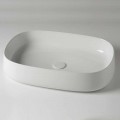 Ovale aanrecht wastafel L 60 cm in moderne keramiek Made in Italy - Cordino