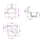 Rechthoekige hangende keramische badkamerwastafel - Elodie Viadurini