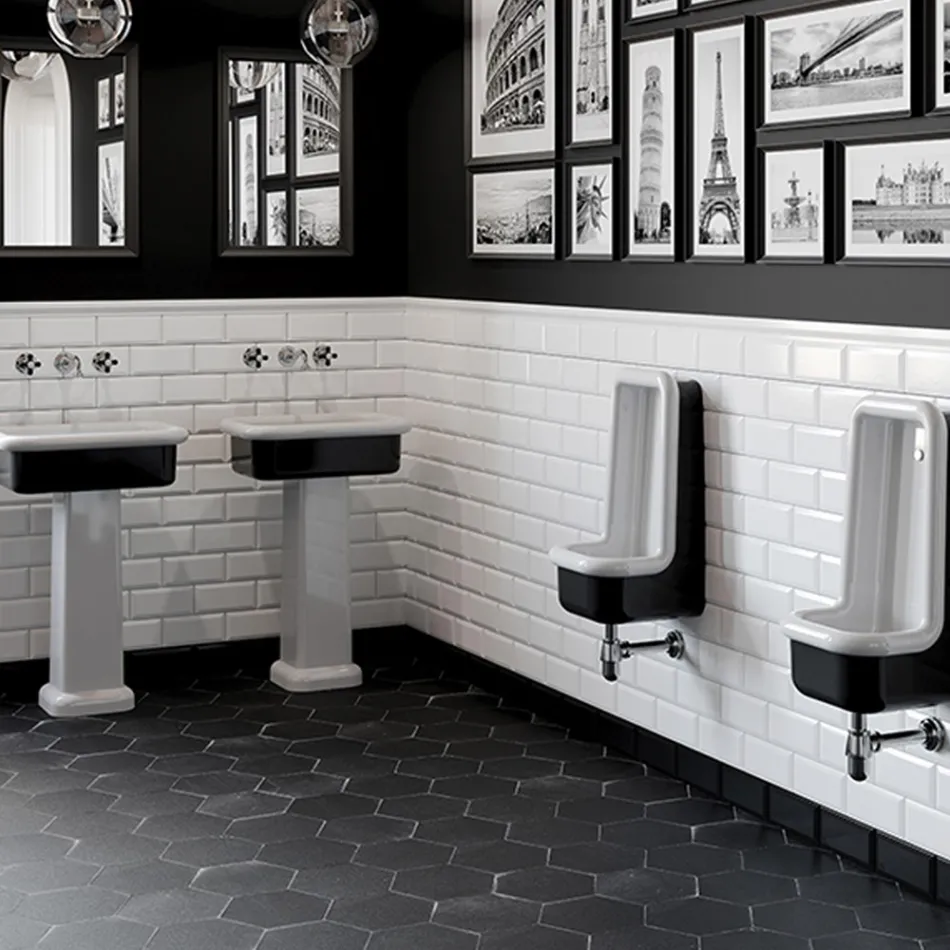 Rechthoekige keramische aanrechtwastafel - Holly Viadurini