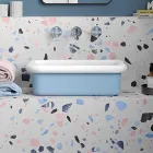 Rechthoekige keramische aanrechtwastafel - Holly Viadurini