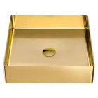 Vierkante opzetwastafel in roestvrij staal in verschillende afwerkingen - Calendula Viadurini