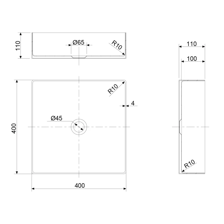 Vierkante opzetwastafel in roestvrij staal in verschillende afwerkingen - Calendula Viadurini