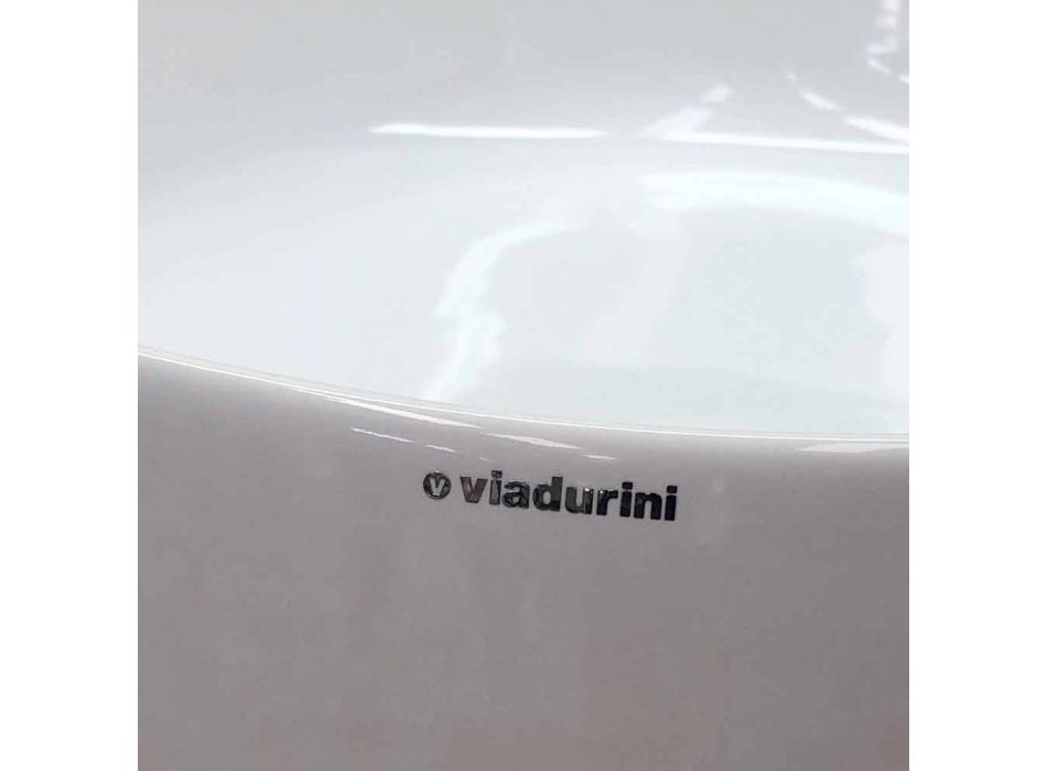 Moderne aanrecht vierkante wastafel in gekleurd keramiek Made in Italy - Cordino Viadurini