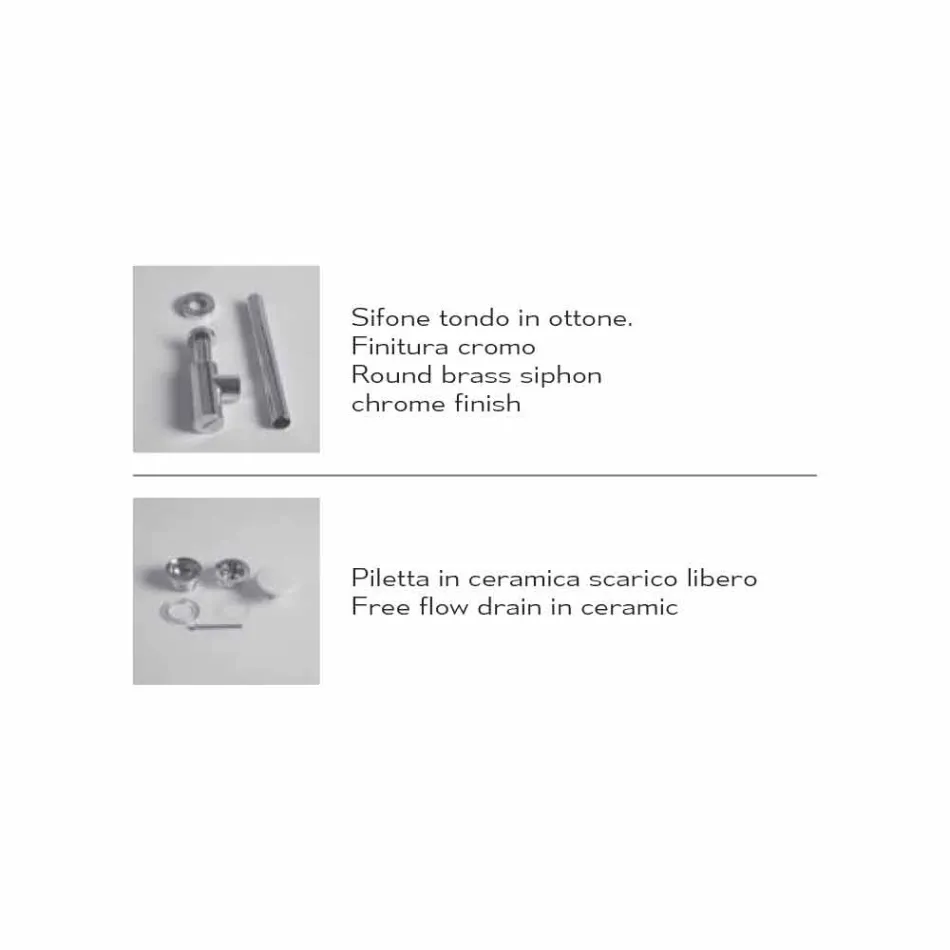 Vierkant of rechthoekig modern design keramische wastafel gemaakt in Italië - Act Viadurini