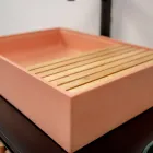 Rechthoekige opzetwastafel gemaakt van Mali Orange Terrazzo - Azalea Viadurini