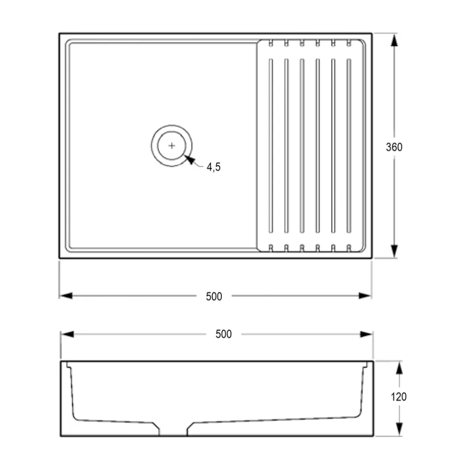 Rechthoekige opzetwastafel gemaakt van Mali Orange Terrazzo - Azalea Viadurini