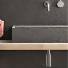 Rechthoekige en moderne aanrechtwastafel in designsteen - Farartlav3 Viadurini