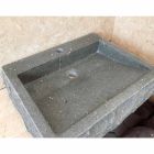 Nisa handgewassen, rechthoekige wasbak van steen andesiet Viadurini