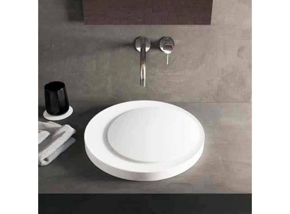 Ontwerp vrijstaande ronde badkamer wastafel gemaakt in Italië Crema Viadurini