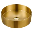 Ronde opzetwastafel in roestvrij staal in verschillende afwerkingen - Fiordaliso Viadurini