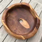 Moderne aanrecht wastafel in natuurlijk gepolijst natuurlijk teak - Zino Viadurini