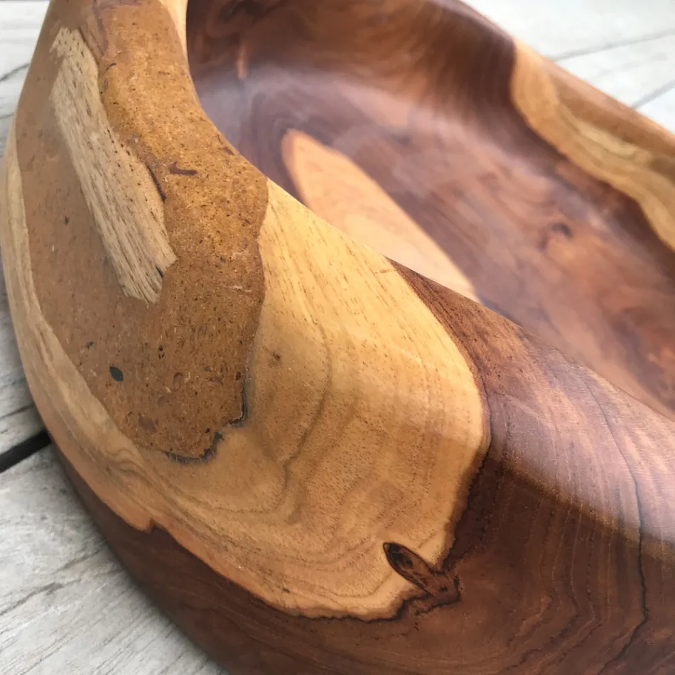 Moderne aanrecht wastafel in natuurlijk gepolijst natuurlijk teak - Zino Viadurini