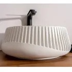 Ronde opzetwastafel van cement en hars - Ibisco Viadurini