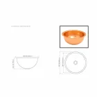 Rond wastafel in koper ontwerp, met de hand gemaakt, Plant Viadurini