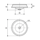 Half verzonken designwastafel in handgeschilderde vuurklei geproduceerd in Italië, Manilo Viadurini