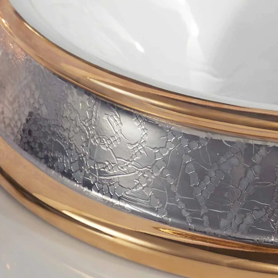 Ontwerp semi-verzonken gootsteen in handgemaakte vuurlei in Italië, Manilo Viadurini