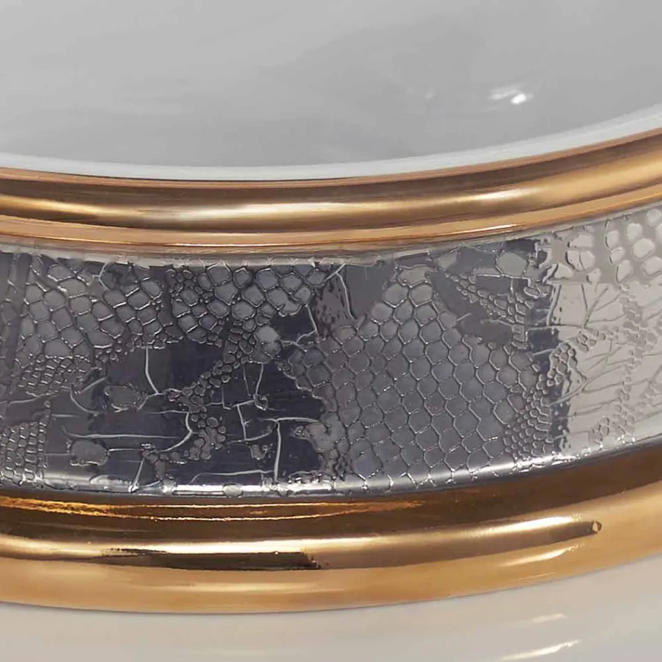 Ontwerp semi-verzonken gootsteen in handgemaakte vuurlei in Italië, Manilo Viadurini