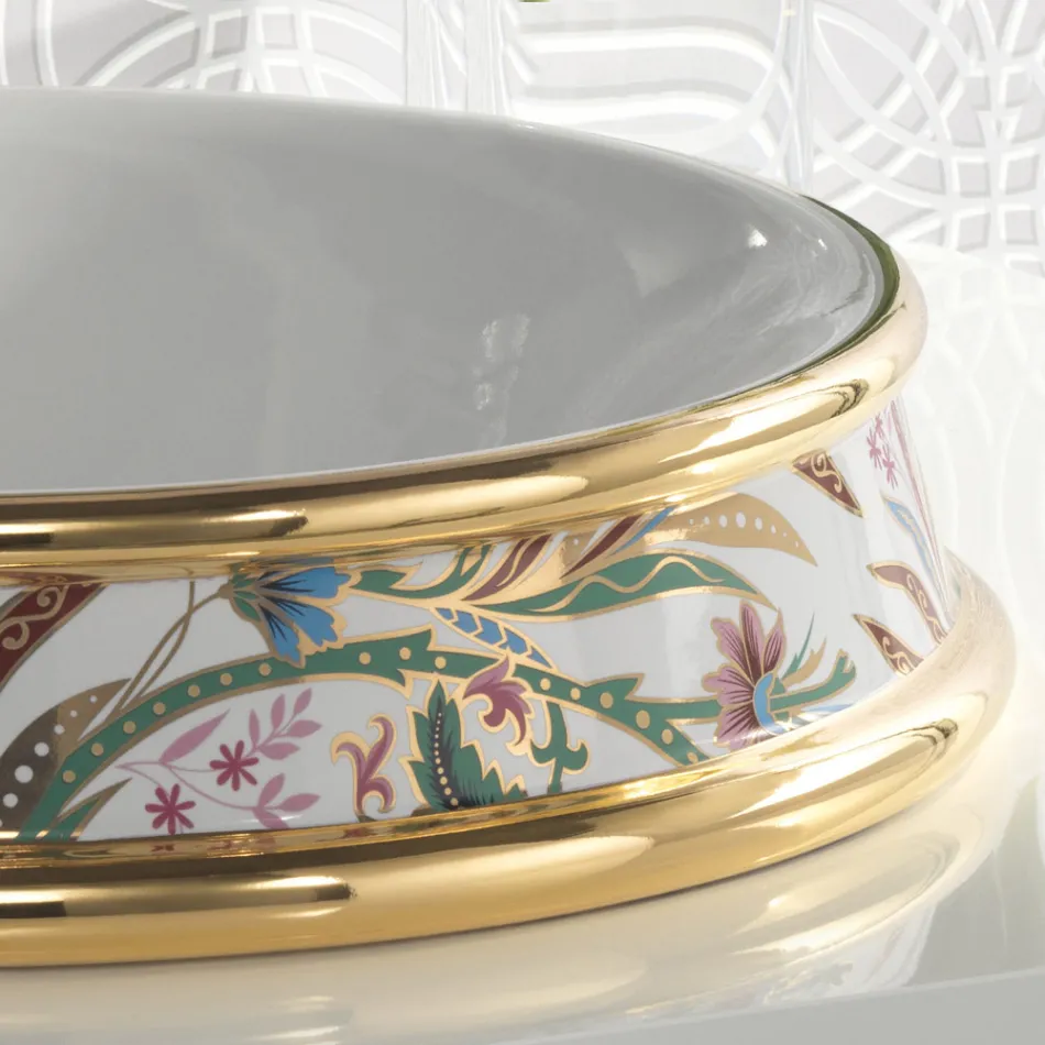 Halfverzonken wastafel in verschillende afwerkingen in Fire Clay Made in Italy - Erasmo Viadurini