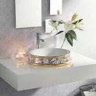 Halfverzonken wastafel in verschillende afwerkingen in Fire Clay Made in Italy - Erasmo Viadurini