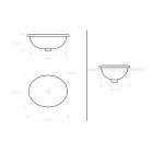 Half verzonken wastafel in Fire Clay met band in verschillende afwerkingen - Botticino Viadurini