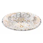 Half verzonken wastafel in vuurklei met gouden spiraal Made in Italy - Principe Viadurini