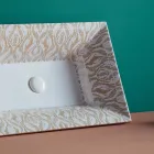 Half verzonken wastafel in vuurklei met verschillende afwerkingen Made in Italy - Ultima Viadurini