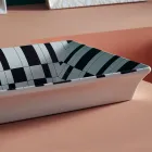 Half verzonken wastafel in vuurklei met verschillende afwerkingen Made in Italy - Ultima Viadurini