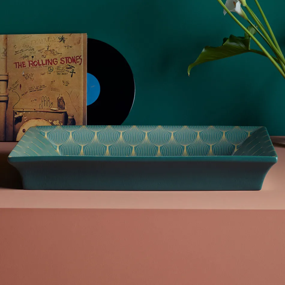 Half verzonken wastafel in vuurklei met verschillende afwerkingen Made in Italy - Ultima Viadurini