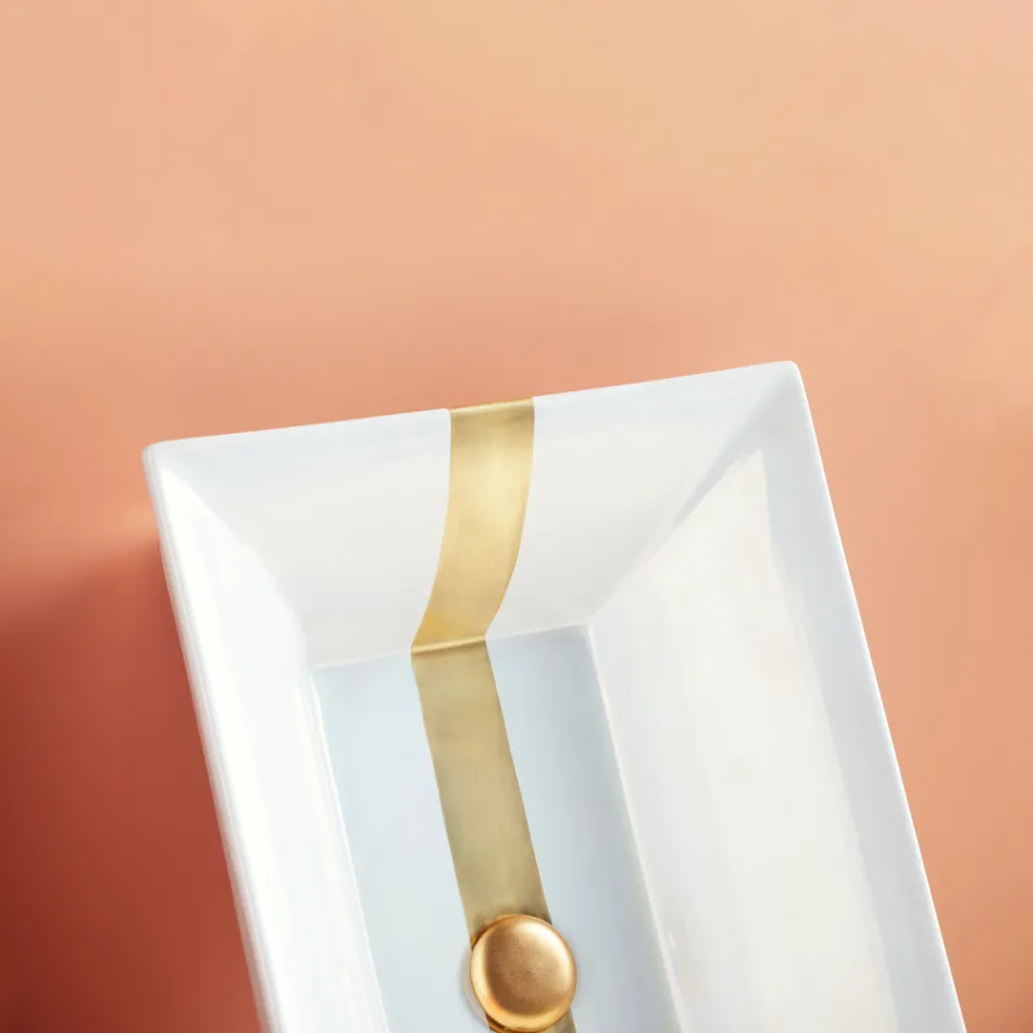 Half verzonken wastafel in vuurklei met verschillende afwerkingen Made in Italy - Ultima Viadurini