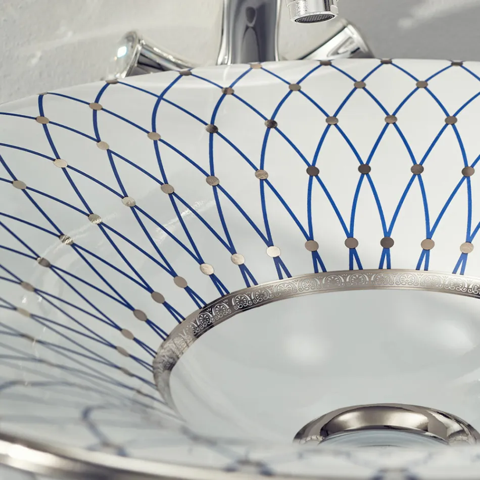 Half verzonken wastafel in Fire Clay in verschillende afwerkingen Made in Italy - Capatosta Viadurini