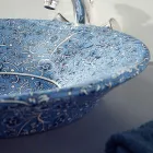 Half verzonken wastafel in Fire Clay in verschillende afwerkingen Made in Italy - Capatosta Viadurini