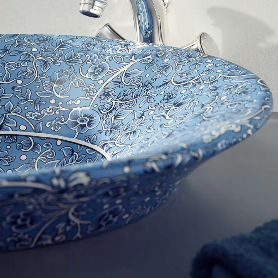 Half verzonken wastafel in Fire Clay in verschillende afwerkingen Made in Italy - Capatosta Viadurini