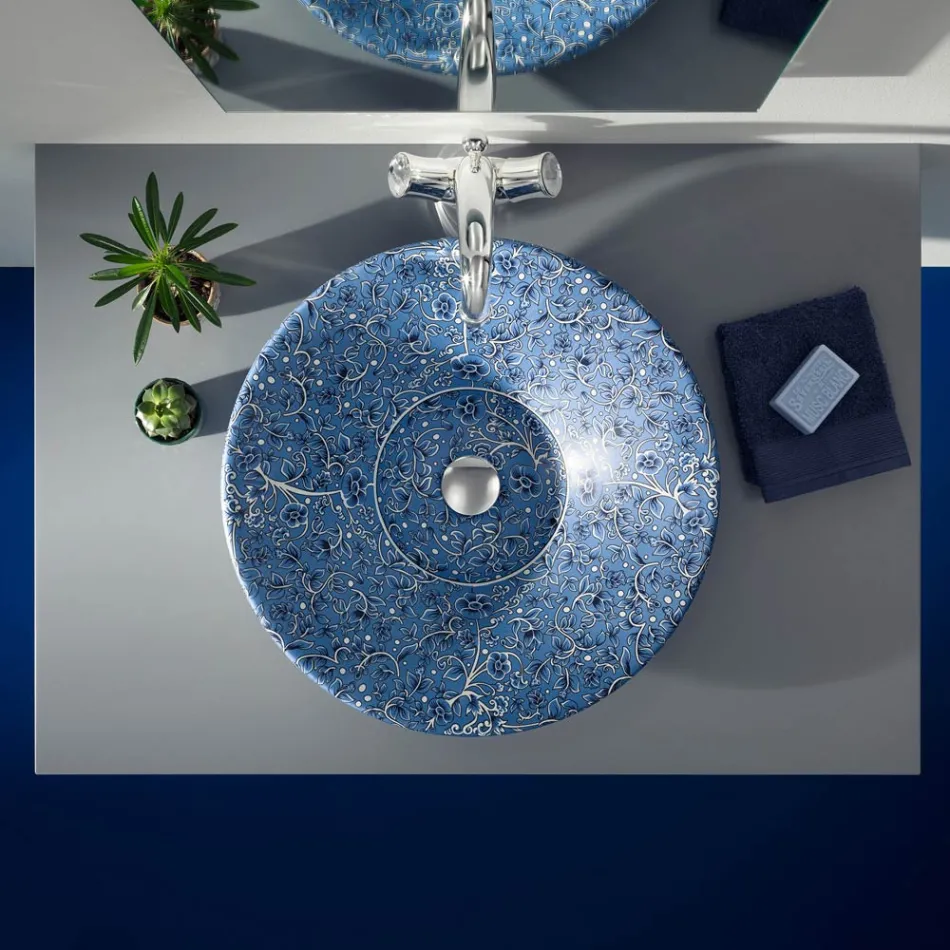 Halfverzonken wastafel in Fire Clay in verschillende afwerkingen Made in Italy - Capatosta Viadurini